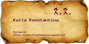 Kalla Konstantina névjegykártya